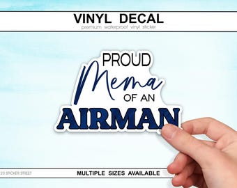 Calcomanía "Mema orgullosa de un aviador" para abuela / Calcomanía de la Fuerza Aérea de EE. UU. para abuela, regalo de la Fuerza Aérea para abuela.