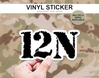 Army 12N Sticker, 12 November Sticker, Horizontal Construction Engineer, Military MOS Sticker, Soldier Sticker, Heavy Equipment Operator