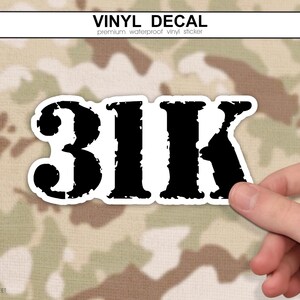 31K Sticker, Army MOS Sticker, Military Working Dog Handler Decal, Army K9 Handler Sticker, Military Police Gift