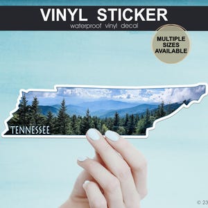 Tennessee State Sticker, Smoky Mountains Decal, National Park Sticker, Travel Sticker, Waterproof Water Bottle Vinyl Decal, TN Souvenir