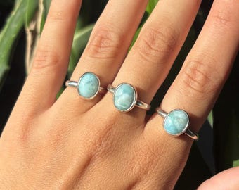 Sterling Silver Larimar Ring