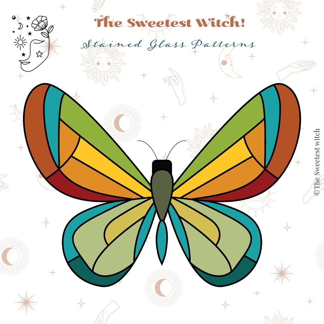 Butterfly Stained Glass Pattern PNG PDF - Butterfly Suncatcher SVG ...