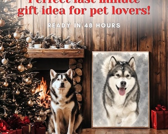 Watercolor Custom Pet Portrait | Personalized Digital Pet Artwork | Unique Gift for Pet Lovers | Last-Minute Gift | Digital Pet Painting