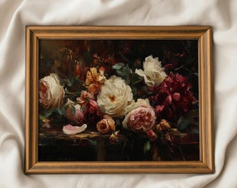 ヴィンテージのバラと朝顔の絵画：17世紀オランダの花の芸術（デジタル
