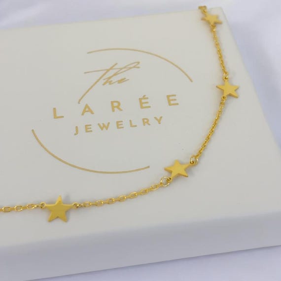 18K Gold Plated Star Bracelet: Sterling Silver Celestial Jewelry