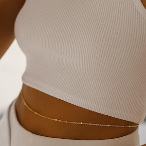 Dainty Belly Chain for Women, Gold Waist Chain, Adjustable Body Jewelry, Beach Body Chain, Minimalist Belly Jewelry, Layered Waist Chain