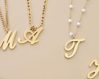 Custom Letter Necklace Gold Initial Pendant, Birthday Gift, Personalized Necklace Letter, Gift for Mother, Dainty Necklace