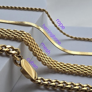 18k Gold Filled Bracelet: Vintage Mesh, Herringbone, Rope Chain