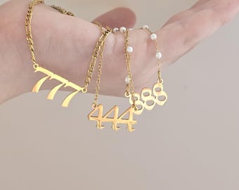 Personalized Angel Number Necklace: Lucky Number Protection Charm
