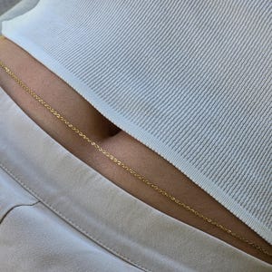 Dainty Gold Belly Chain: Stainless Steel Twist Body Chain