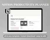 Notion Template Productivity Planner | All in One Notion Dashboard, Ultimate Self-improvement Planner, Aesthetic Personal Life Manager
