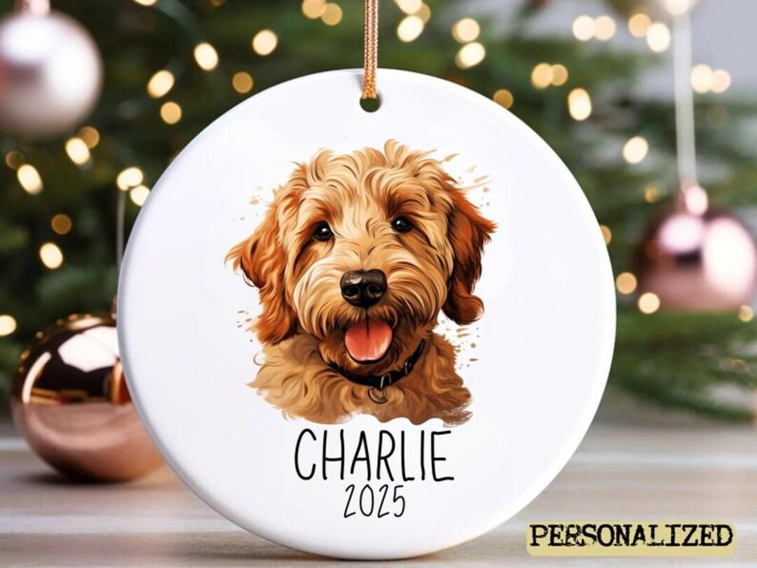 Custom Dog Photo Ornament With Name & Year Personalized Pet Memorial ...