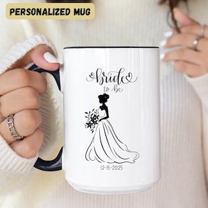 Elegant Bride-to-Be Coffee Mug Perfect Wedding Gift Engagement Celebration Personalized Bridal Shower Cup, Beautiful Bride Mug Future Bride