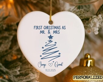 First Christmas As Mr And Mrs Ornament Personalized Newlywed Holiday Gift 2025