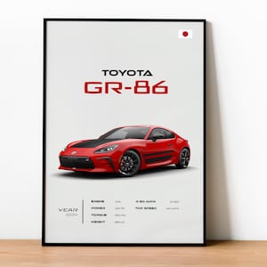 Toyota GR-86 Poster - Japanese Sports Car Art - Modern Automotive Wall Decor - Fine Art Print - Car Lovers Gift