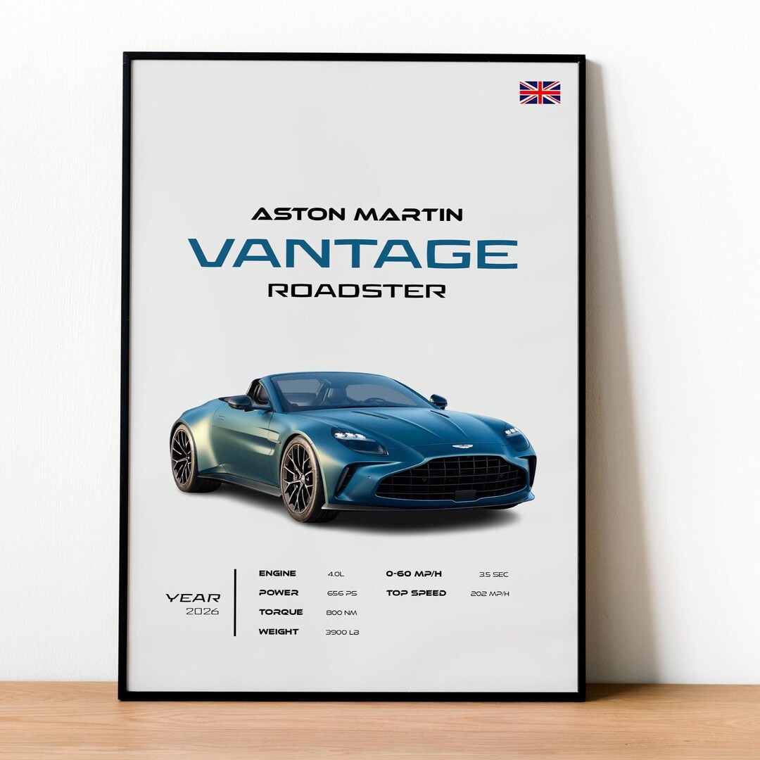 Aston Martin Vantage Roadster Poster: British Sports Car Wall Art