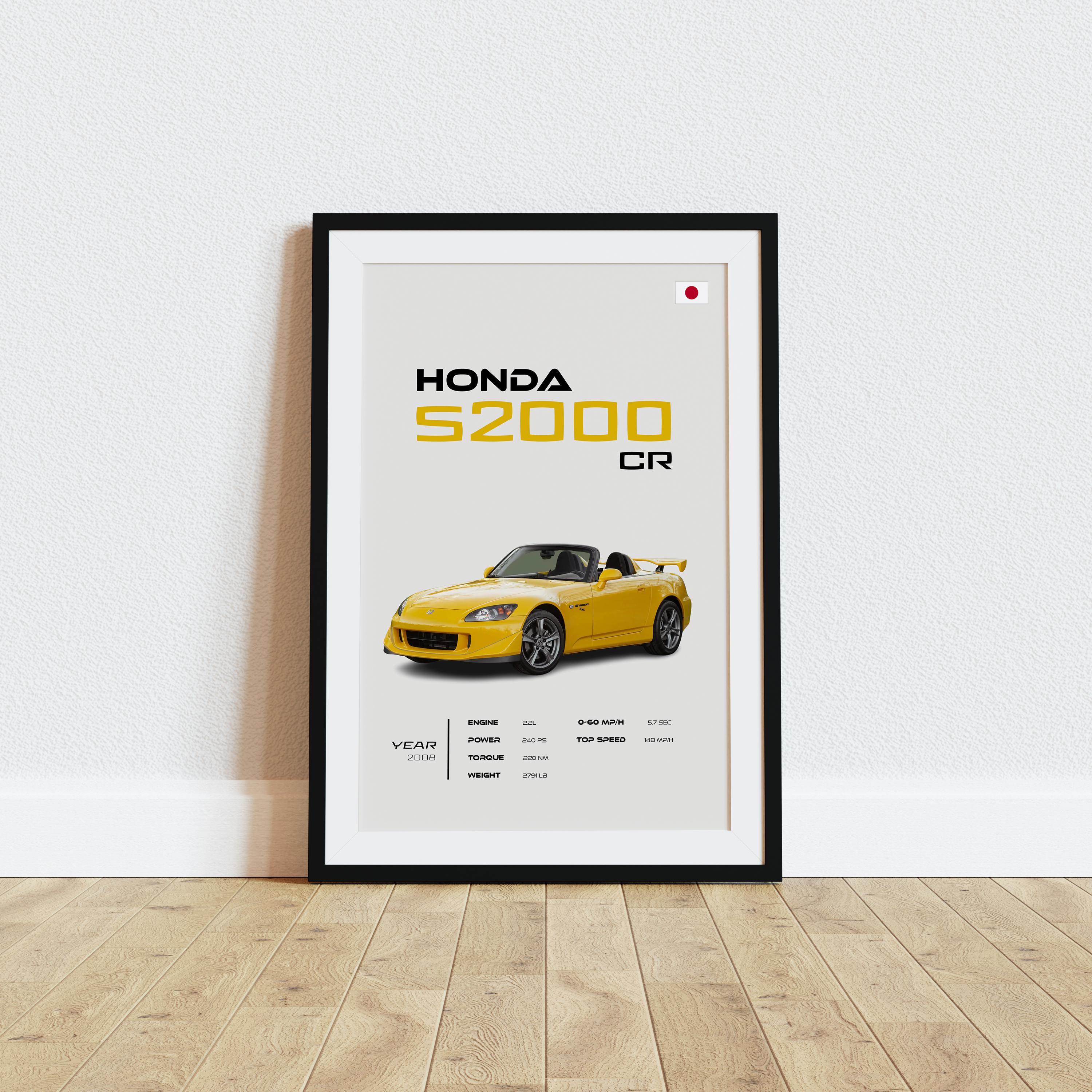 S2000 Poster Honda S2000 CR Poster, Japanese Sports Car Wall Art, Automotive Decor ...