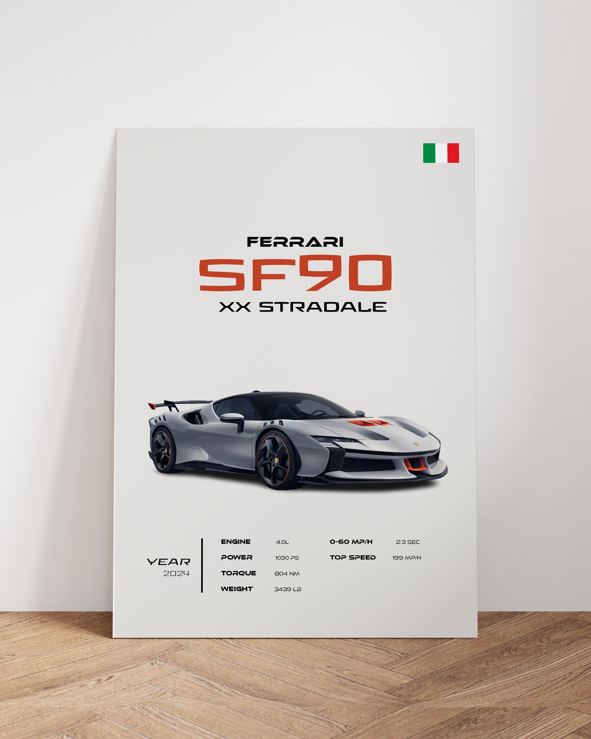 Ferrari SF90 XX Stradale Poster – Supercar Wall Art - Etsy