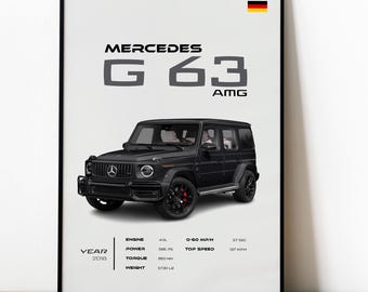 Mercedes G63 AMG Poster, Luxury SUV Wall Art, Automotive Decor