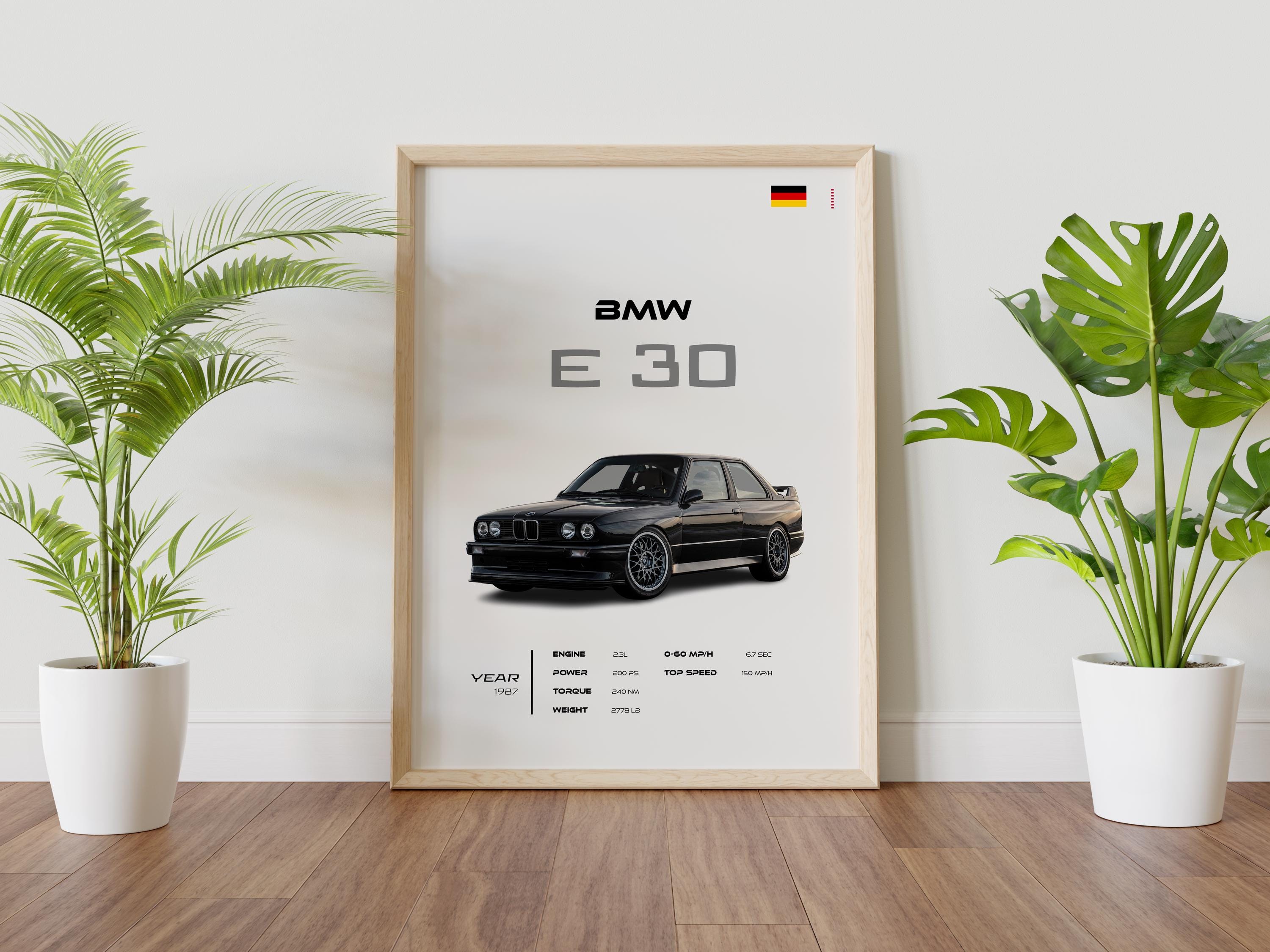 1987 BMW E30 Poster, Sports Car Wall Art, Automotive Decor - Etsy