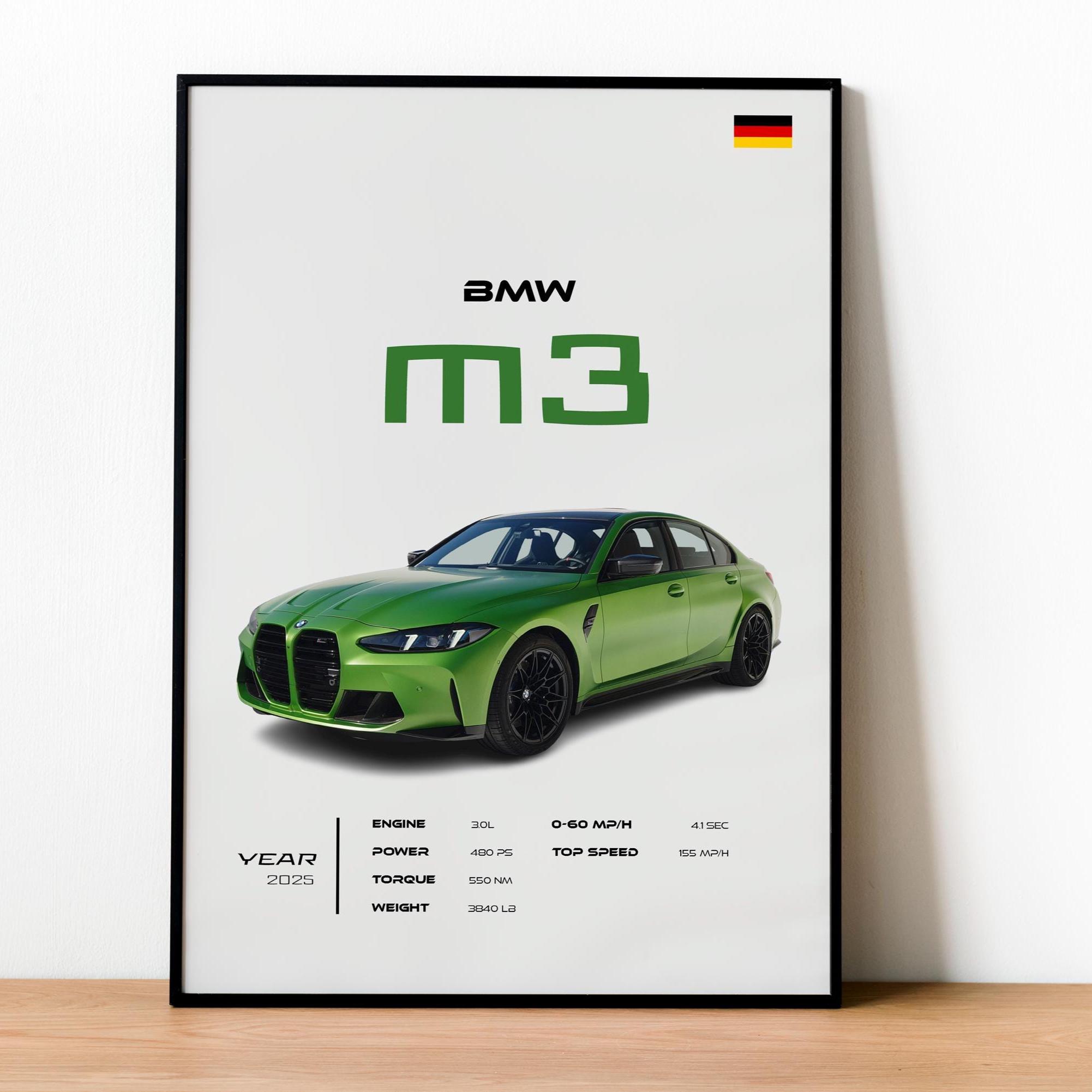 BMW M3 Poster - Sports Car Wall Art, Luxury Auto Decor - Etsy