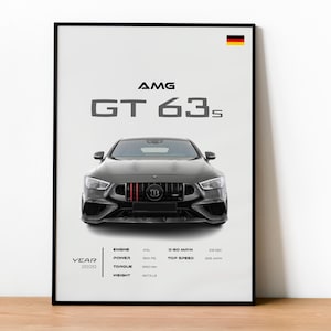 Mercedes-Benz AMG GT 63S Poster | Luxury Car Art Print | High-Quality Wall Decor | Gift for Car Lovers & Enthusiasts