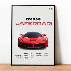 Ferrari LaFerrari Poster - Italienische Hypercar Wandkunst - Luxusauto Druck - Exotisches Automobiles Geschenk - Gerahmte Optionen