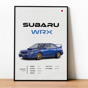 Subaru WRX Poster, Iconic Rally Car Wall Art, Automotive Decor