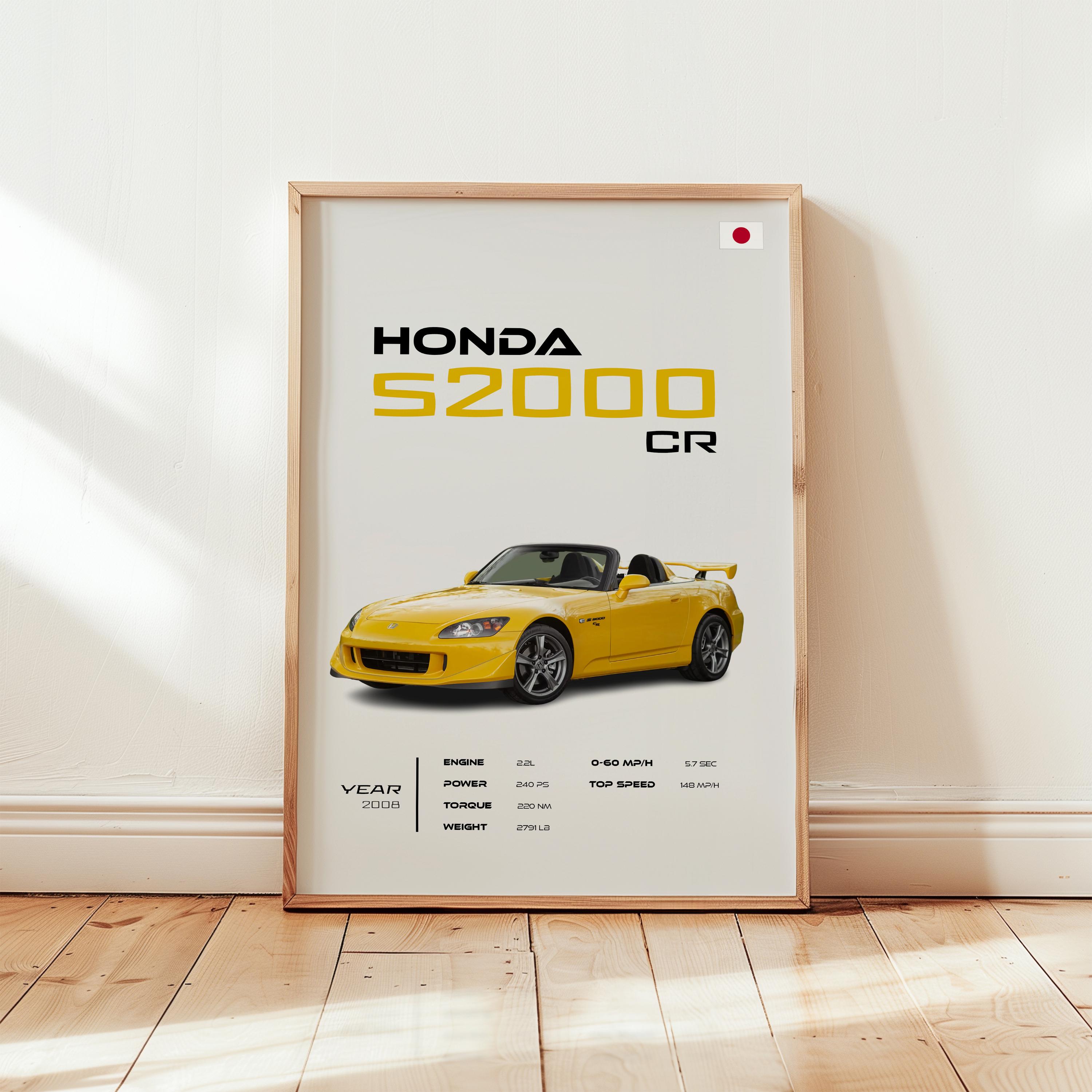 S2000 Poster Honda S2000 CR Poster, Japanese Sports Car Wall Art, Automotive Decor ...