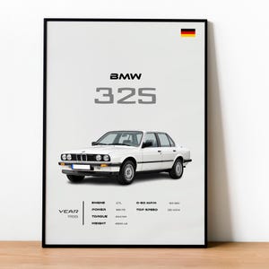 BMW 325 Poster | Vintage Car Wall Art | Automotive Decor for Car Lovers & Enthusiasts | Perfect Gift for BMW Fans