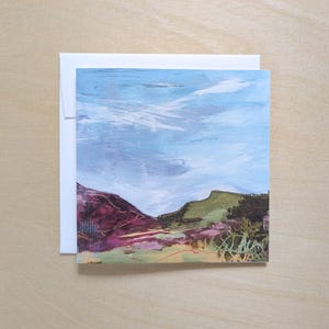 Lumière douce d'automne - carte de voeux carrée - paysage d'automne abstrait - intérieur vierge - carte d'art nature terreuse