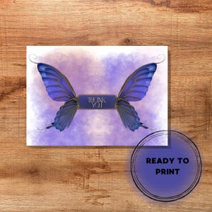 Carte de remerciement imprimable papillon violet fantaisiste