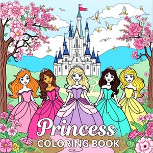 Princess Coloring Book - Digital Product