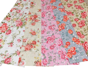 Quilt Jelly Roll 2 1//2/" 20 Strips Retro Pink Beige English Flower Garden Roses