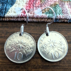 Vintage Singapore Coin Earrings