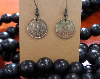 Ukraine 10 Kopiiok Coin Earrings