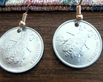 Slovenia Bee Coin Earrings