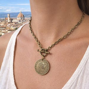 ヴィンテージ 1995年 イタリア 500リラ コイン ネックレス：バイメタル