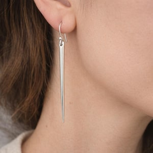 Silver-plated silverware fork tine pierced earrings