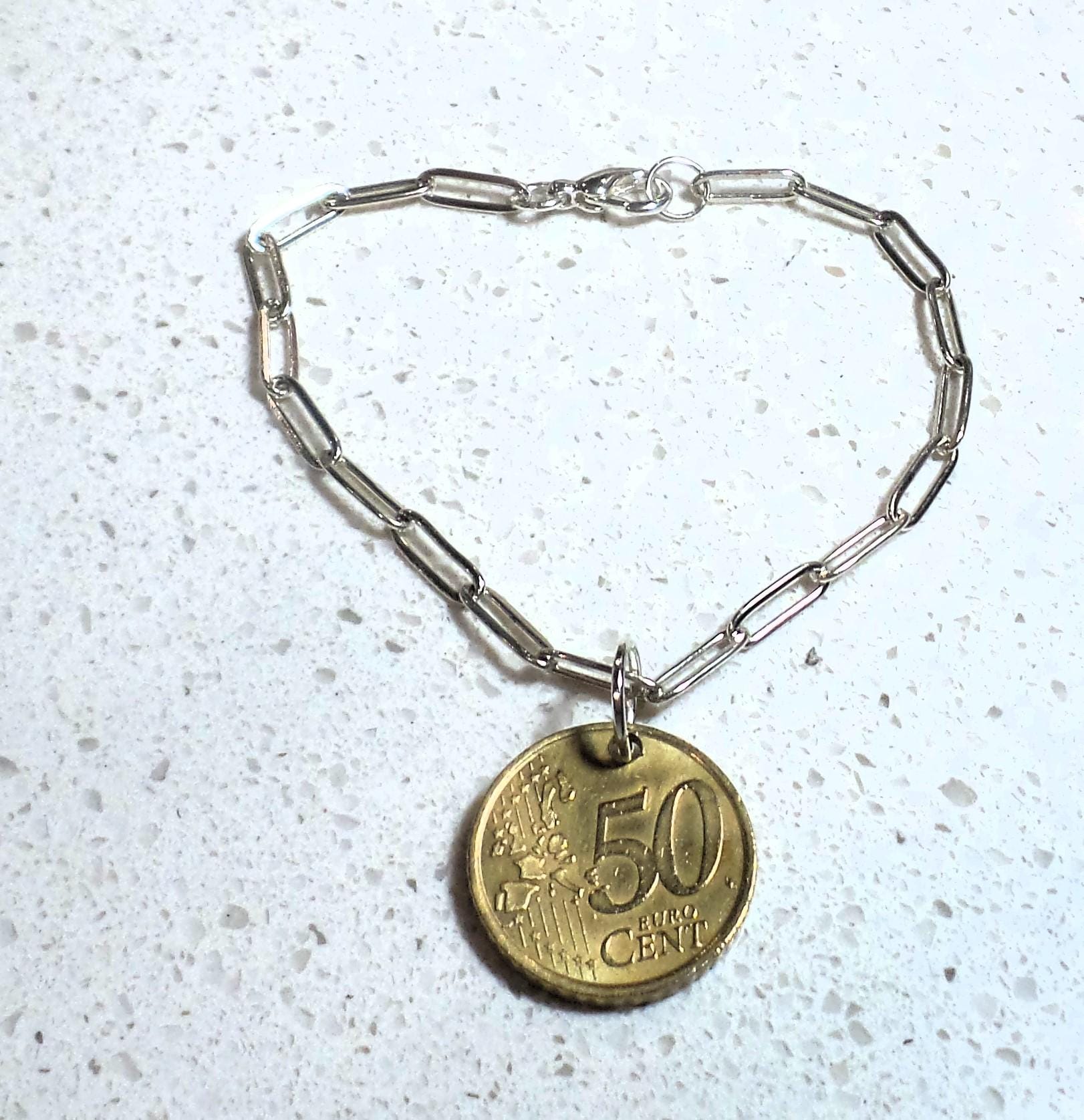 2002 EURO Coin Bracelet Silver & Gold Tone 8 Coins 1 Euro Coin 2002 - Etsy main image 3