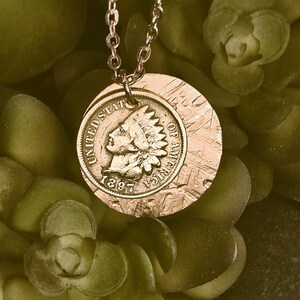 US 1897 Indian Head Penny Coin Necklace