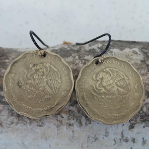 Mexican/Mexico 50 Centavos Brass Coin Earrings