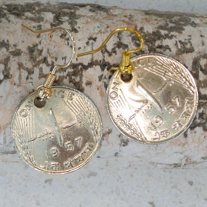 Vintage Pakistan 1 Pice Coin Earrings