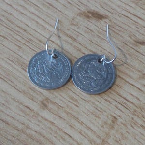Mexican/Mexico 10 Cent Coins on Silver Ear Wires