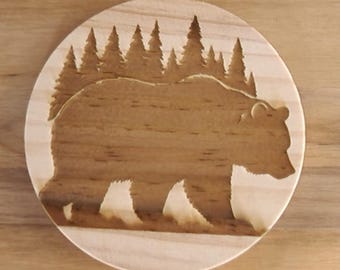4 pack wood coasters laser engraved