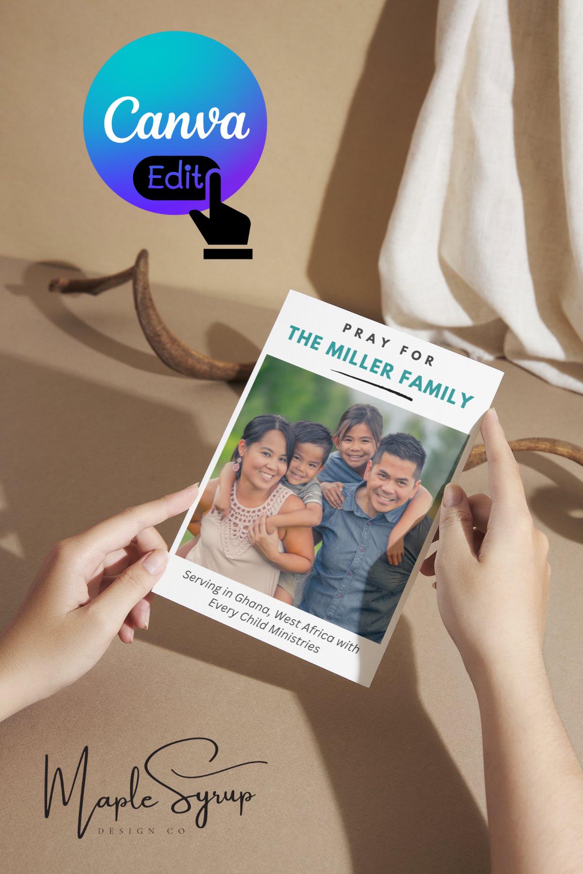 Missionary Prayer Card Template: Customizable Canva Design (digital ...