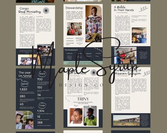 Non-Profit Annual Impact Report Template, 12 pages, 5.5 x 8.5 size, Digitial, Fully Customizable in Canva