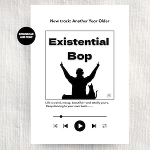 Carte d'anniversaire amusante et sarcastique avec parodie Spotify de chat, 5x7, imprimable, cadeau d'anniversaire sarcastique pour les amoureux des chats