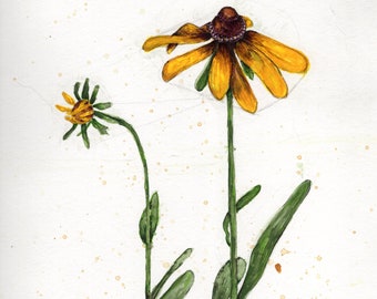 Black Eyed Susan Meditation in the Garden Print