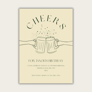 Brewery Invitation , Beer Party Template , 21st Birthday Invitation , Beer Cheers Invitation, Handrawn Men’s Birthday Invite , Beer Birthday